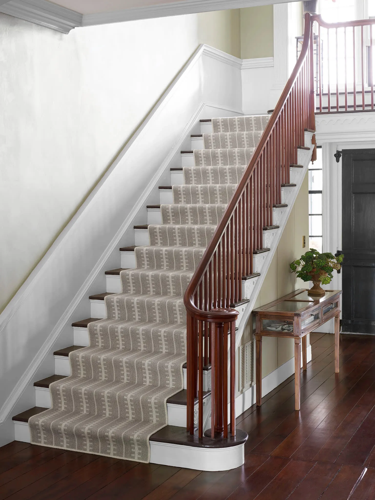Tailor Stripe Platinum Woven Wool Custom Rug