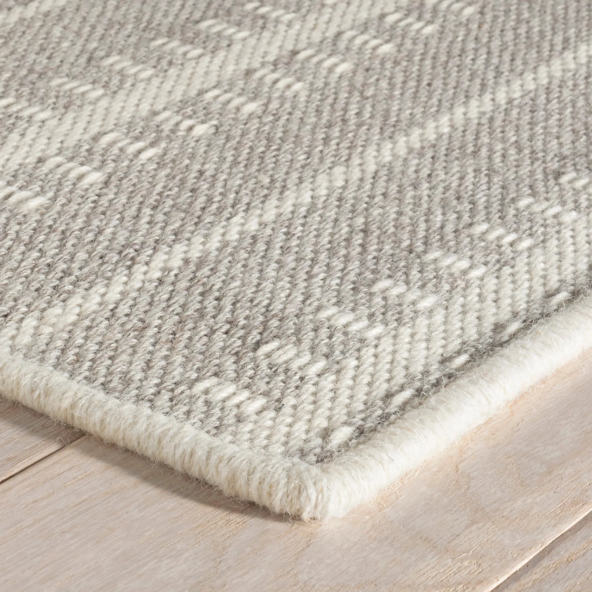 Tailor Stripe Platinum Woven Wool Custom Rug