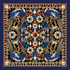 The Medieval Magpie Silk Scarf | 130x130cm [Preorder]