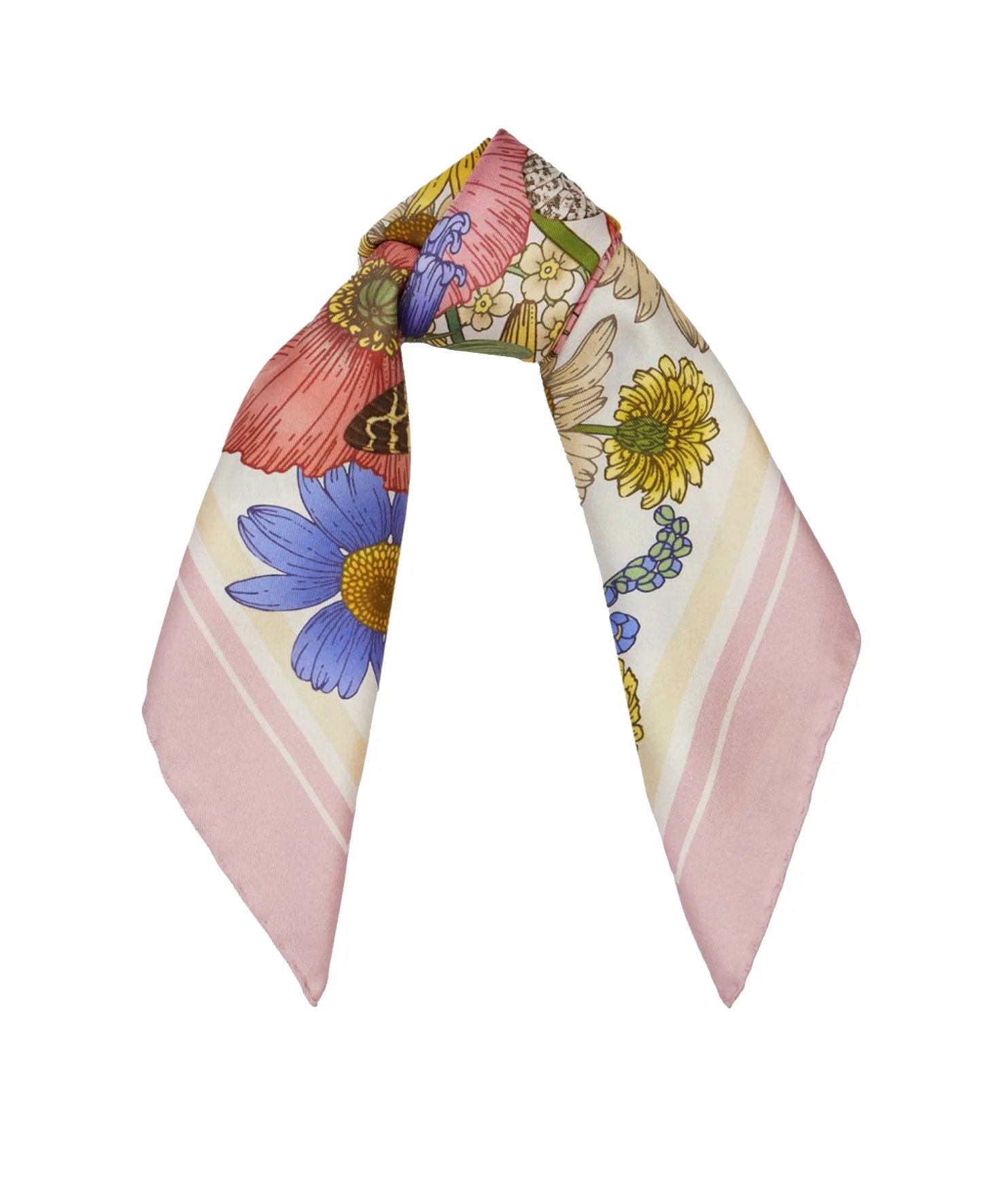 The Rose & Bluebell Silk Neckerchief | 45x45cm