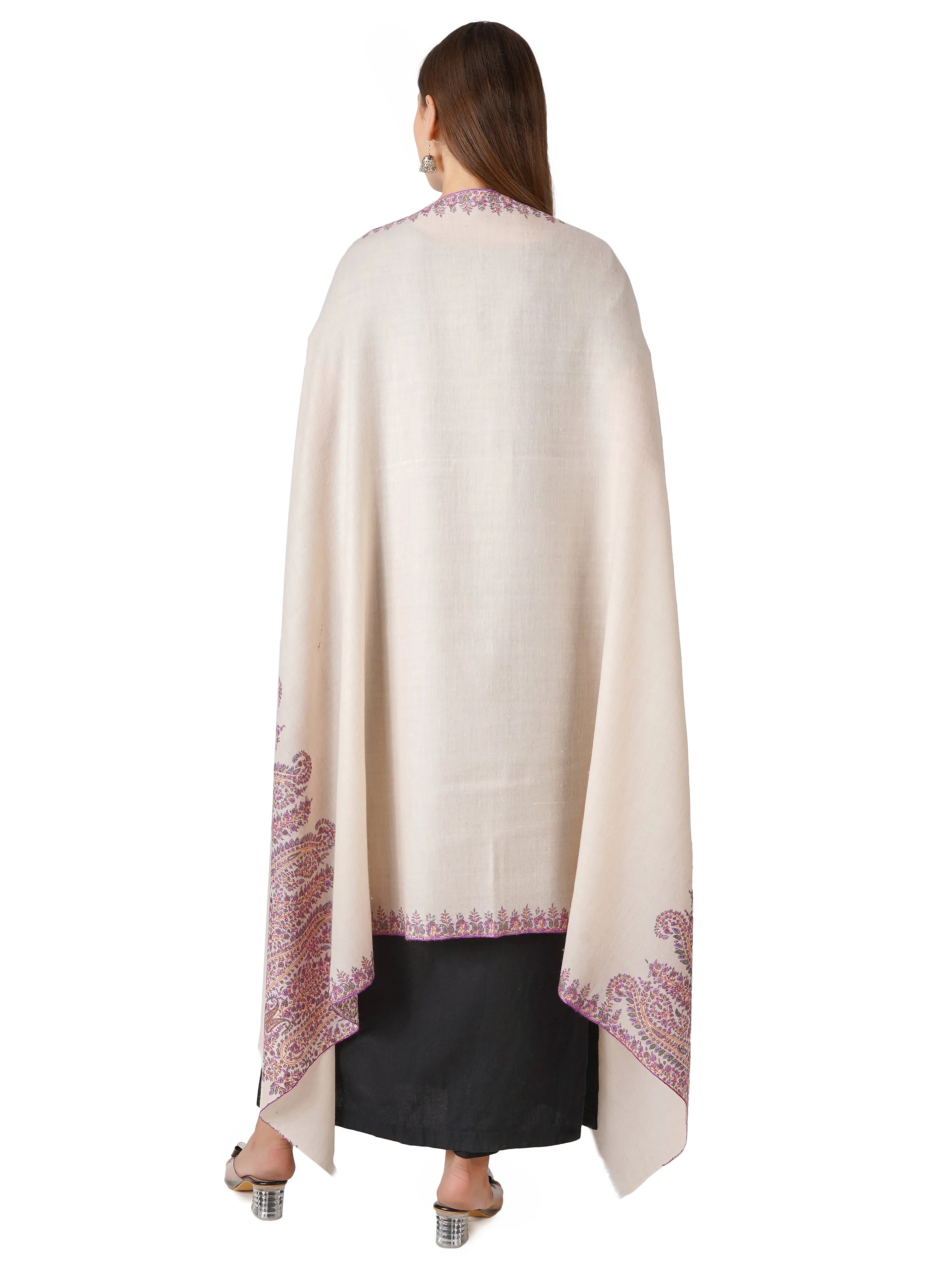 Versatile Pashmina Shawl – Day to Night Fashion - Off White