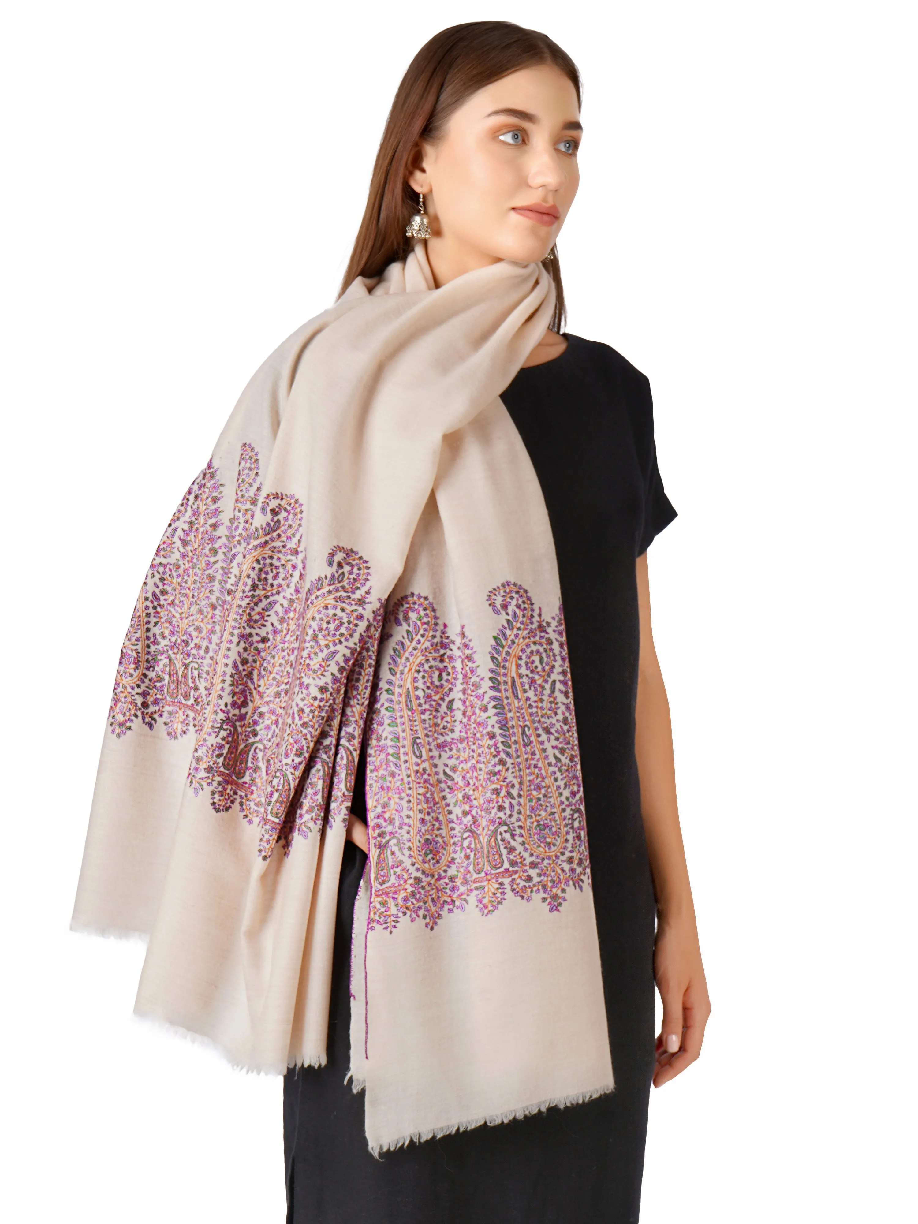 Versatile Pashmina Shawl – Day to Night Fashion - Off White
