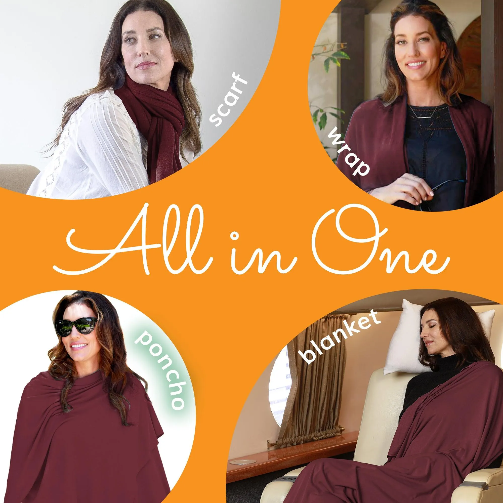 Wayfarer Travel Wrap in Cabernet Red by HappyLuxe