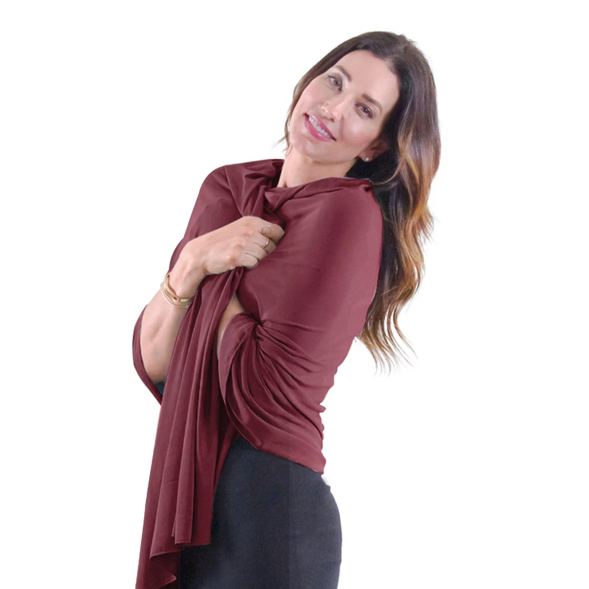 Wayfarer Travel Wrap in Cabernet Red by HappyLuxe