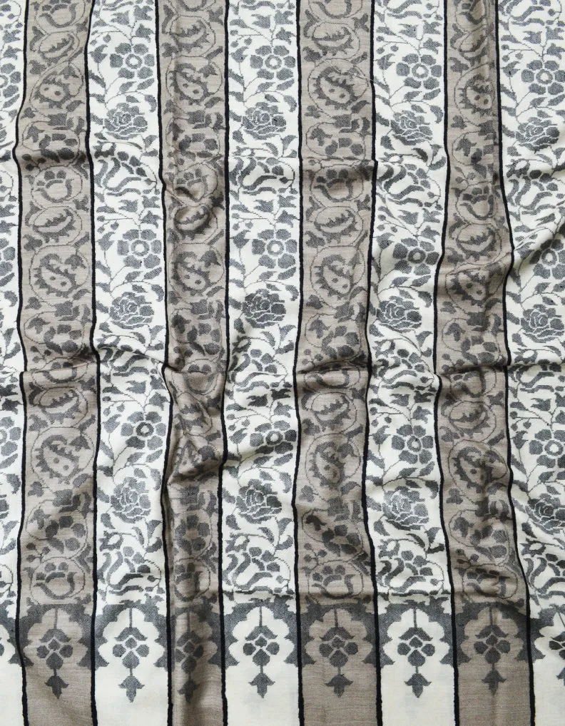 white and grey kani pashmina shawl 7802