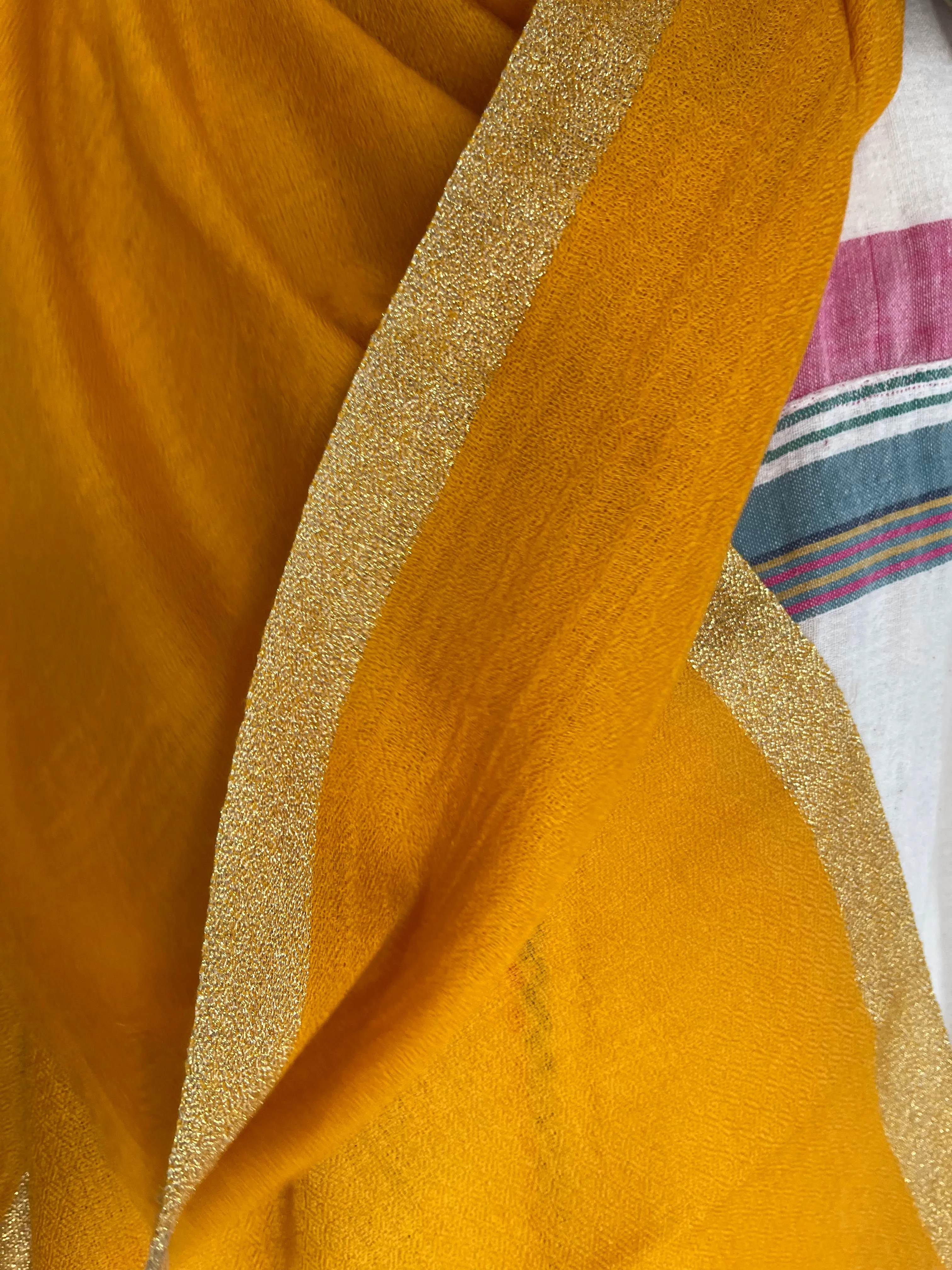 Wool Zari Scarf - Brash Turmeric