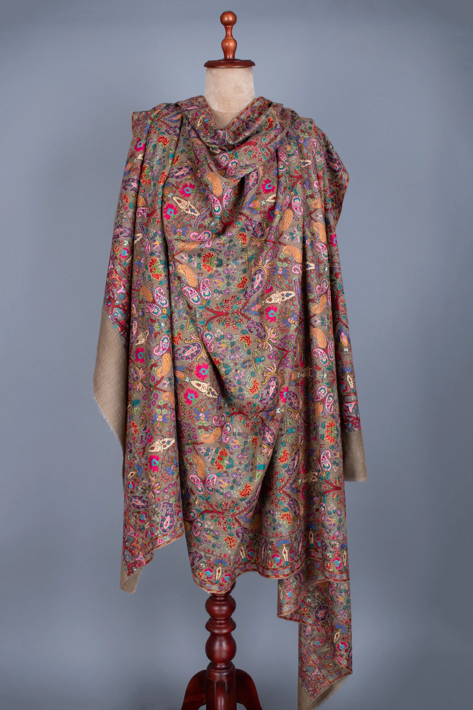 XL Pure Pashmina Shawl, Authentic Handmade Wrap, Oversized Shawl, Travel Wrap, Extra Large Shawls, Natural Wraps, 54x108" - DAVIE